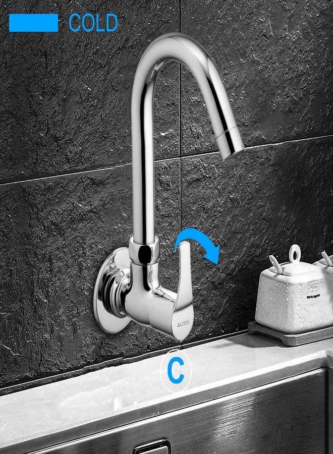 ALTON ESA9265 Brass Sink Cock with Swinging Spout, Chrome Finish - Image 2